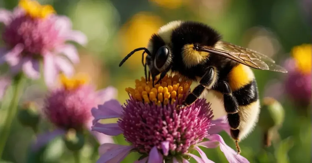 Spiritual Meaning Of A Bumblebee: Uncovering Symbolism In Nature 2024 5 spritiual meaning of a bumblebee: The bee is flying over a flower.