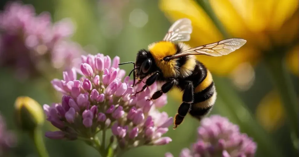 Spiritual Meaning Of A Bumblebee: Uncovering Symbolism In Nature 2024 6 spritiual meaning of a bumblebee: A bee is sucking nectar from a flower.