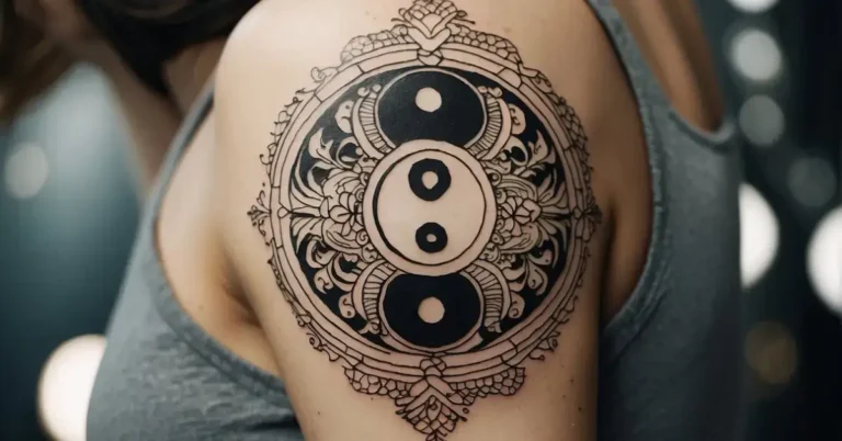 20+ Unique Yin Yang Tattoo 2024 TikTok Is Talking About Right Now 1 Unique Yin Yang Tattoo: A yin yang tattoo intertwined with a personal symbol, surrounded by elements of balance and harmony