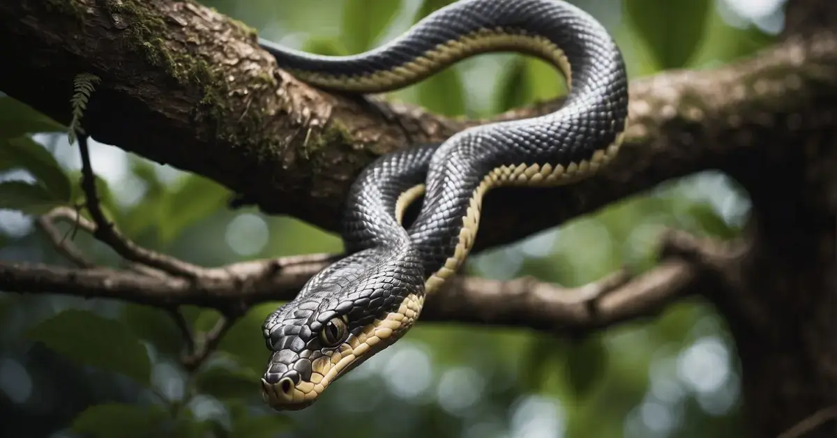 20+ Snake Tattoo Spiritual Meaning You Will Love 2024 1 snake tattoo spiritual meaning: A snake tattoo coils around a tree branch, symbolizing personal identity and spiritual meaning