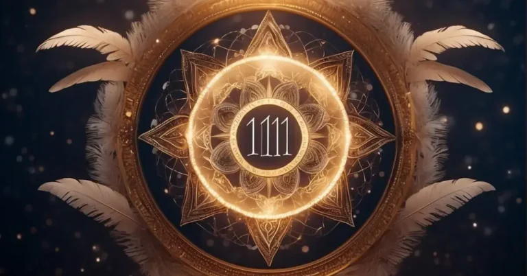 20+ Spiritual 11 11 Tattoo Designs: Everything You Need To Know 2024 1 spiritual 11 11 tattoo designs: A serene setting with a glowing 11:11 symbol surrounded by spiritual elements like feathers, crystals, and sacred geometry