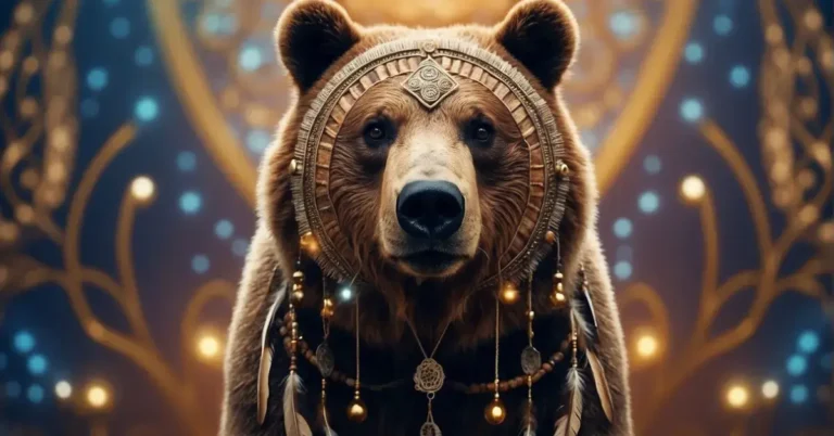20+ Spiritual Bear Tattoo I Am In Love With 2024 86 spiritual bear tattoo: A bear standing on its hind legs, with a serene and wise expression, surrounded by spiritual symbols such as feathers, dreamcatchers, and sacred geometric patterns