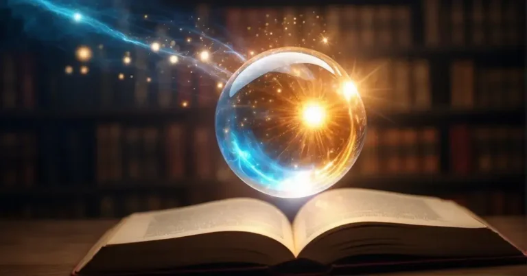 20+ Spiritual Manifestation Quotes For Your Dream Life 2024 191 spiritual manifestation quotes: A bright, glowing orb hovers above an open book, surrounded by swirling energy and radiant light