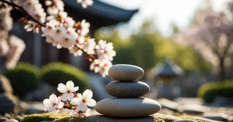 20+ Cherry Blossom Zen Garden Inspirations You Have To See 2024 64 Cherry Blossom Zen Garden: Cherry blossoms bloom in a tranquil zen garden, surrounded by carefully raked gravel and serene stone lanterns
