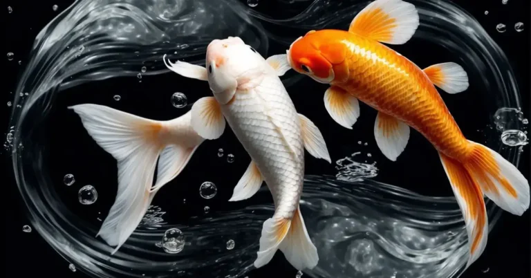 Yin Yang Koi Fish: Symbolism in Aquatic Harmony 2024 25 Yin Yang Koi Fish: Two Koi fish, one black and one white, swimming in a circular motion, their bodies forming the Yin Yang symbol