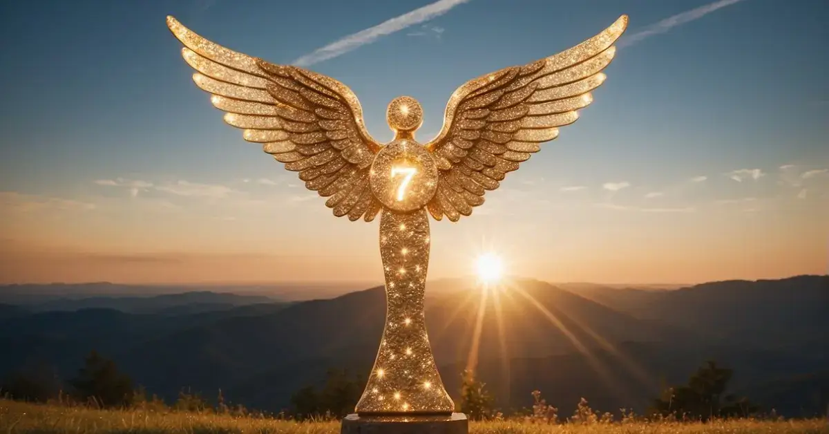 777 Angel Number: Unveiling Its Mystical Significance 2024 1 777 Angel Number: A glowing 777 angel number hovers above a serene landscape, surrounded by celestial light and a sense of divine presence