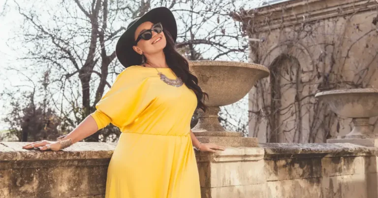 20+ Plus Size Spiritual Fashion Outfits You Must Know 2024 192 Plus Size Spiritual Fashion: a woman wear a yellow dress
