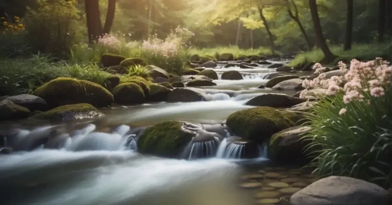 20+ Spiritual Aesthetic Art Simple 2024 Going Viral On Pinterest 1 Spiritual Aesthetic Art Simple: A serene landscape with a tranquil lake, surrounded by lush greenery and vibrant flowers, under a clear blue sky with soft, golden sunlight