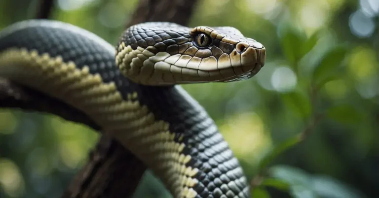 Spiritual Meaning Of A Snake: Mystical Symbolism 2024 3 Spiritual Meaning Of A Snake: A snake slithers gracefully around a tree, symbolizing transformation and rebirth. Its sinuous form and piercing eyes convey a sense of mystery and ancient wisdom