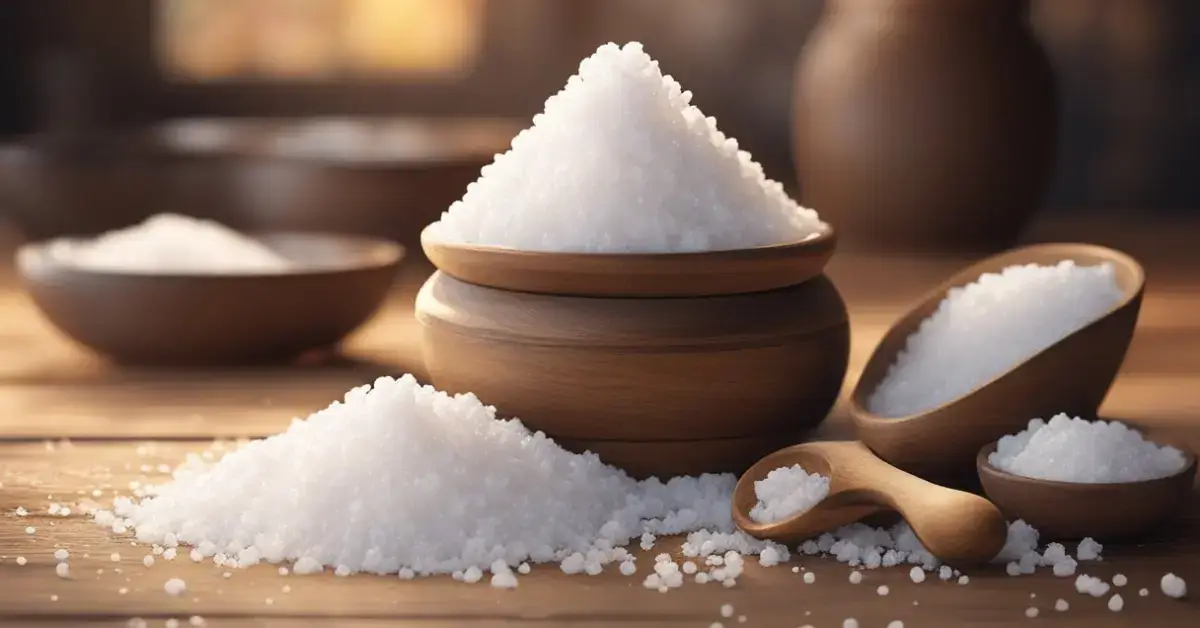 Spiritual Meaning Of Salt: Unlocking Its Significance 2024 1 Spiritual Meaning of Salt: A pile of salt sits on a rustic wooden table, bathed in soft, warm light, symbolizing purity and preservation