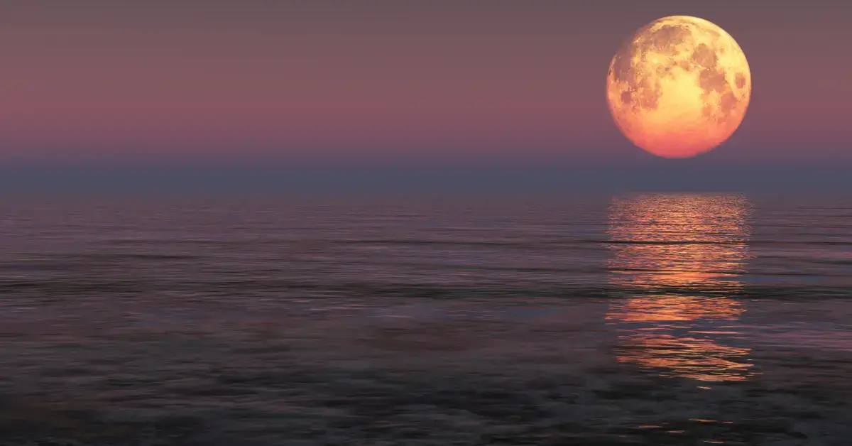 Strawberry Moon Spiritual Meaning: Embracing The Energy 2024 1 Strawberry Moon Spiritual Meaning: A tall, sturdy tree with lush green leaves stands against a backdrop of a radiant, full strawberry moon, symbolizing spiritual significance and divine connection