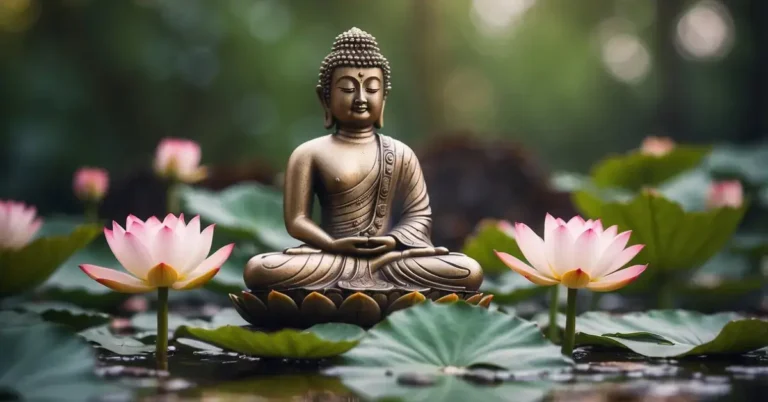 Buddha How To Draw: Step-by-Step Guide For Beginners 2024 1 Buddha How to Draw: Buddha How to Draw: A serene Buddha statue sits on a lotus flower, with a peaceful expression and hands in a meditative pose