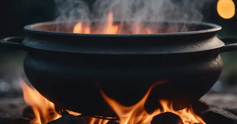 Full Moon Ritual Burning Paper: Transform With Lunar Magic 2024 2 Full Moon Ritual Burning Paper: A cauldron sits beneath the full moon, flames licking the edges as paper burns, releasing wisps of smoke into the night sky