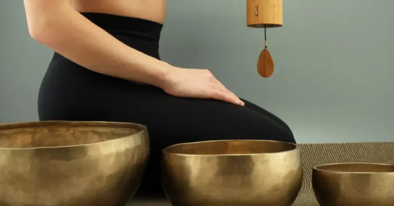 How To Raise Your Vibration: Tips for Positive Energy 2024 10 how to raise your vibration: a woman sits next to singing bowls