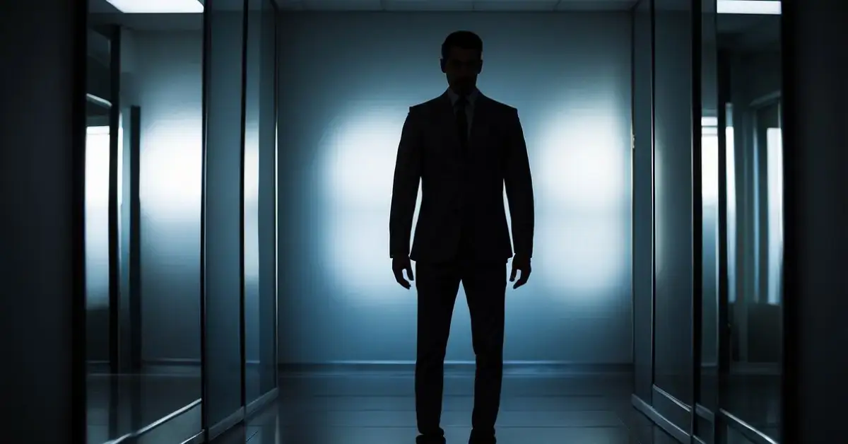 Is Shadow Work Dangerous: Exploring The Risks 2024 1 Is Shadow Work Dangerous: A dark figure stands in front of a mirror, facing their own reflection. The room is dimly lit, with shadows cast across the walls