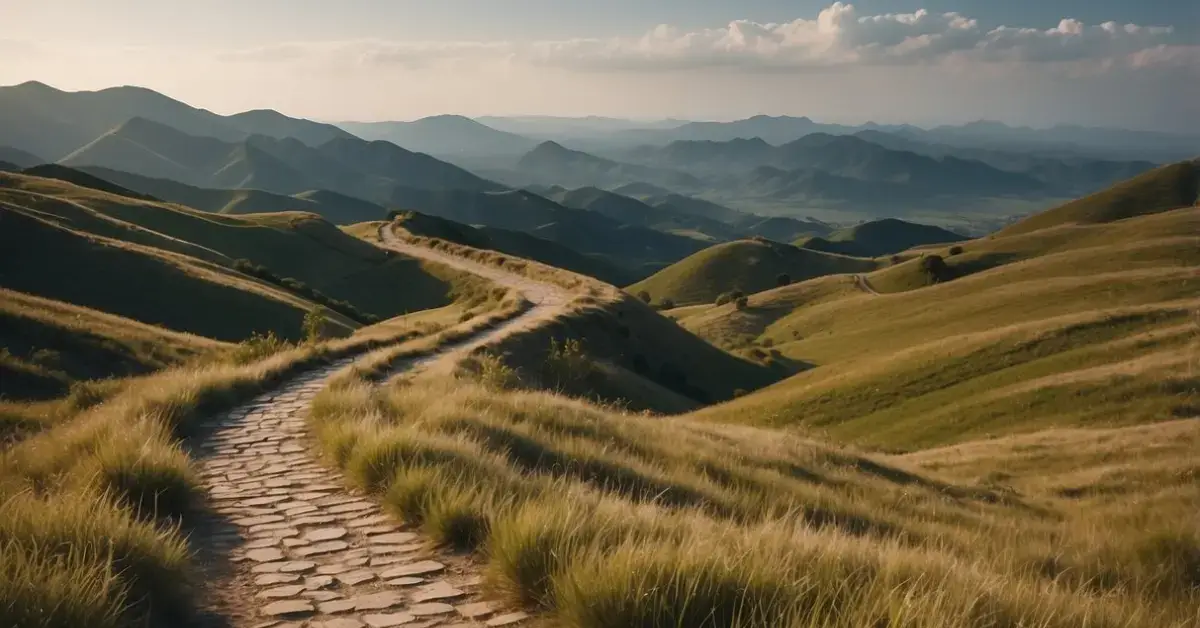 Spiritual Journey Stages: Your Path To Enlightenment 2024 1 Spiritual Journey Stages: A winding path leading through serene landscapes, with various milestones representing the stages of a spiritual journey