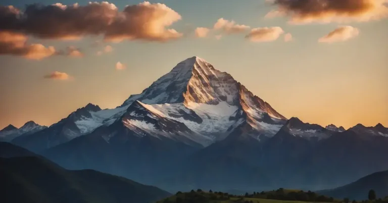 What Is The Spiritual Meaning Of Zion: Its Significance 2024 2 What Is the Spiritual Meaning of Zion: A majestic mountain peak rises above a serene landscape, symbolizing strength, peace, and spiritual elevation