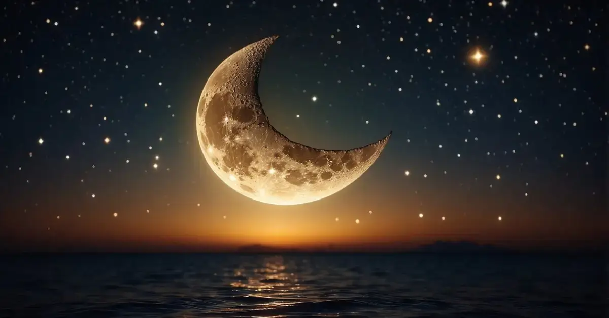 Crescent Moon and Star Spiritual Meaning: Mysteries 2024 1 Crescent Moon and Star Spiritual Meaning: A crescent moon and star shining brightly in the night sky, symbolizing spirituality and guidance