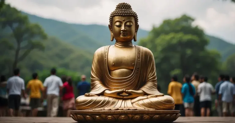How Tall Was Buddha: Unraveling the Legend 2024 8 How Tall Was Buddha: How Tall Was Buddha: The Buddha, a towering figure, stood at over 6 feet tall, surrounded by followers in a serene, peaceful setting