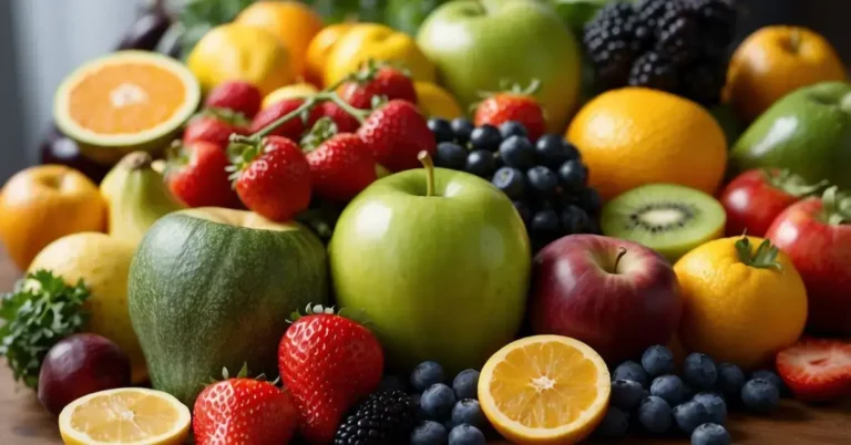How To Raise Your Vibration With Food: Healthier Life 2024 9 How To Raise Your Vibration With Food: A vibrant array of colorful fruits, vegetables, and whole grains arranged in a harmonious display, emitting an aura of energy and vitality