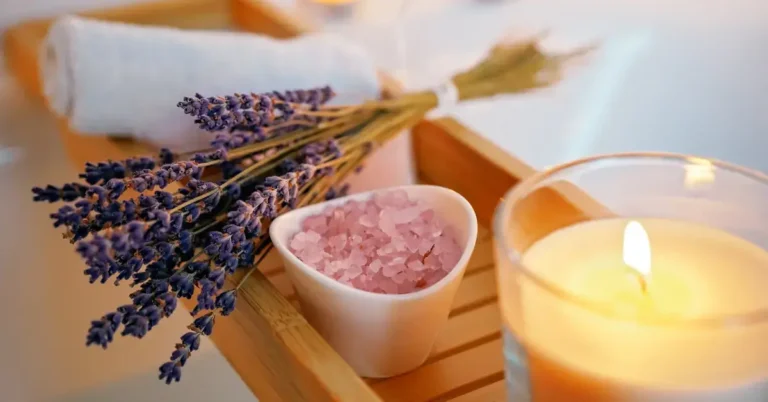 How To Take A Spiritual Bath: Steps For Inner Peace 2024 4 How To Take A Spiritual Bath: lavender and candles lie on the bathtub in a bowl