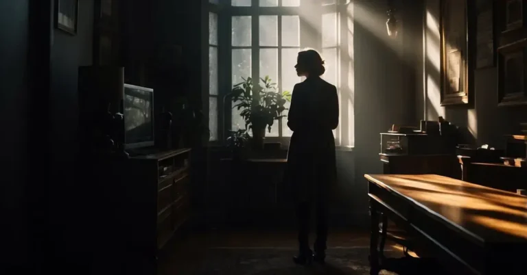 Shadow Work Questions: Friendly Guide To Self-Discovery 2024 4 Shadow Work Questions: A dimly lit room with a single source of light casting deep shadows, creating a sense of mystery and introspection