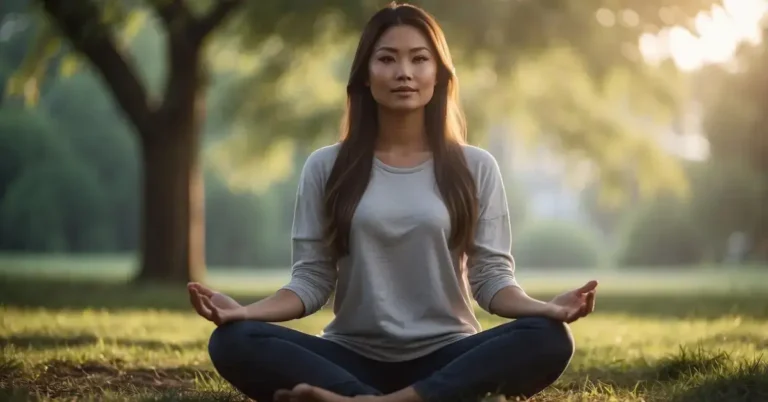 How To Become A Meditation Teacher: Your New Career 2024 10 How To Become A Meditation Teacher: A serene figure sits cross-legged, surrounded by soft light and peaceful surroundings, as they guide others in the art of meditation