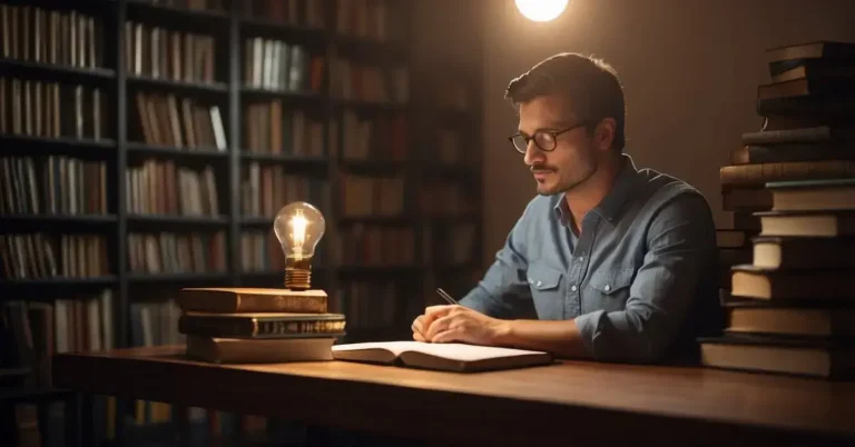 How To Develop Intuition: Simple Steps To Trust Your Gut 2024 1 How To Develop Intuition: Simple Steps To Trust Your Gut 2024A person sitting in a quiet room, surrounded by books and a notebook, deep in thought, with a glowing lightbulb symbolizing the development of intuition