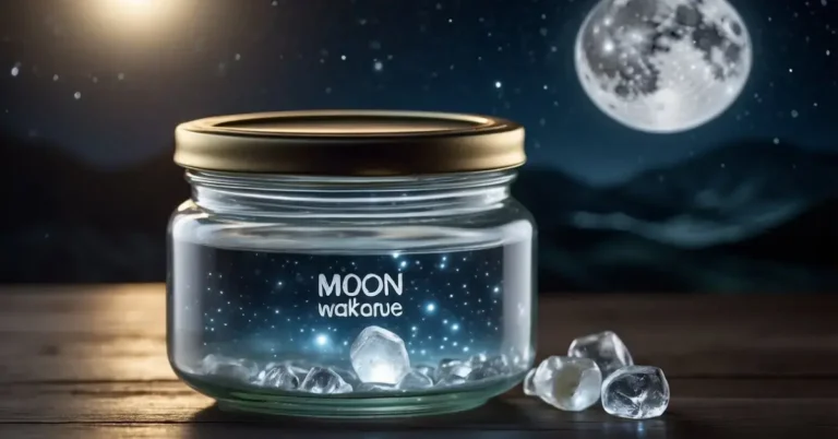 How To Make Moon Water: A Simple Guide For Beginners 2024 1 How To Make Moon Water: Moon water being made: A clear glass jar filled with water placed under the moonlight with a label that reads "Moon Water" and a small crystal inside