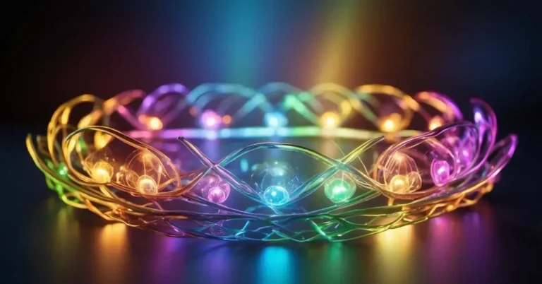 How To Balance Your Chakras: Tips For Inner Harmony 2024 9 How To Balance Your Chakras: A serene, meditative setting with seven glowing, interconnected energy centers floating in the air, each representing a different color of the rainbow