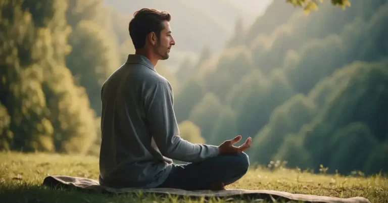 Joe Dispenza Meditation: Transform Your Mind And Life 2024 4 Joe Dispenza Meditation: A serene setting with a person meditating, surrounded by nature and peaceful surroundings. The person is focused and calm, with a sense of inner peace and tranquility