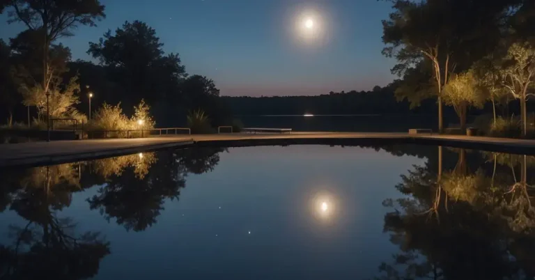 Moon Water: Mystical Benefits and Uses 2024 8 Moon Water: The moon's reflection shimmers on a tranquil pool of water, casting a serene glow on the surrounding landscape