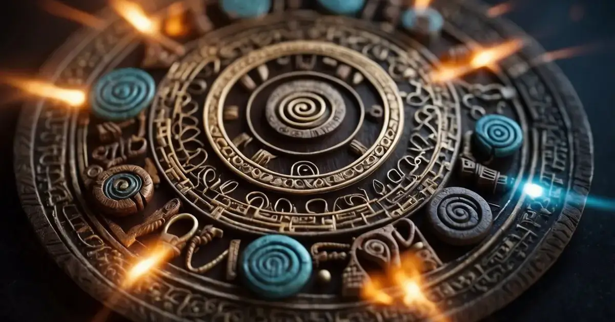 Shamanism Symbol: Meanings And Cultural Significance 2024 1 Shamanism Symbol: Various shamanic symbols from different cultures intertwined in a circular pattern, with elements representing earth, air, fire, and water