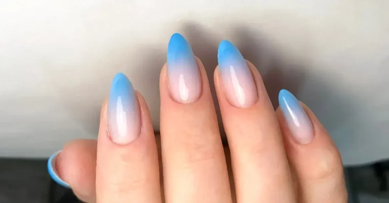 20+ Blue Aura Nails We Love Right Now 177 blue aura nails: blue white nails